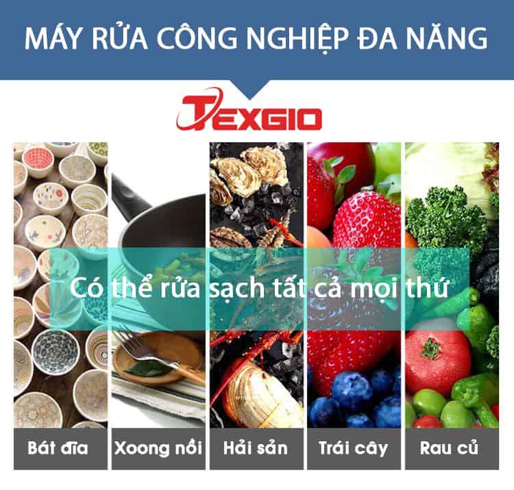 Máy rửa chén công nghiệp sóng âm Texgio Ultrasonic Luxury TGU-1500XS