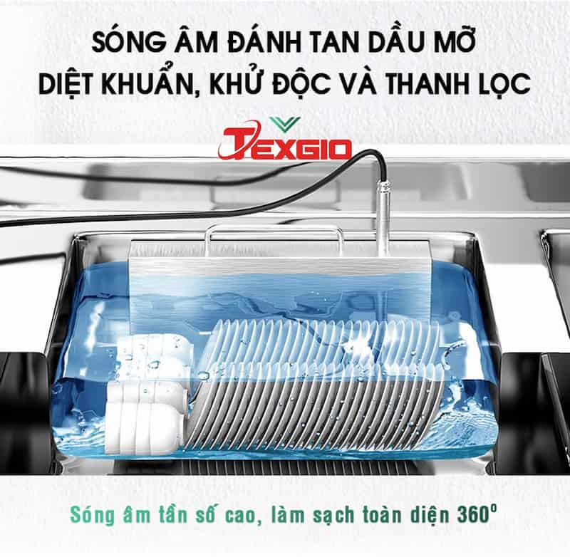 Máy rửa chén công nghiệp sóng âm Texgio Ultrasonic Luxury TGU-1500XS
