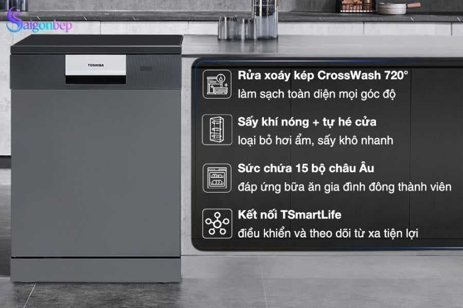 Máy rửa chén độc lập Toshiba DW-15F7(G)-VN