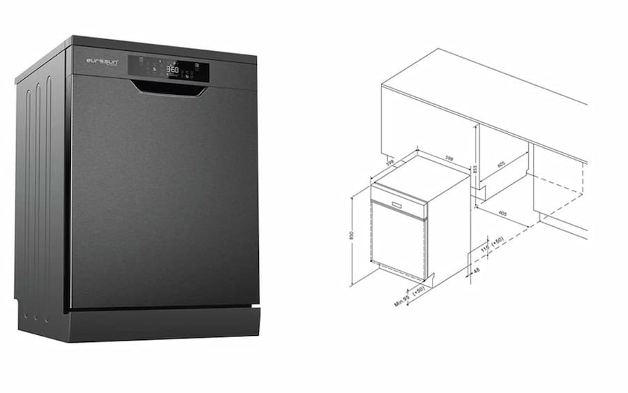 Máy rửa chén Eurosun 14 bộ  SMS80EU15E