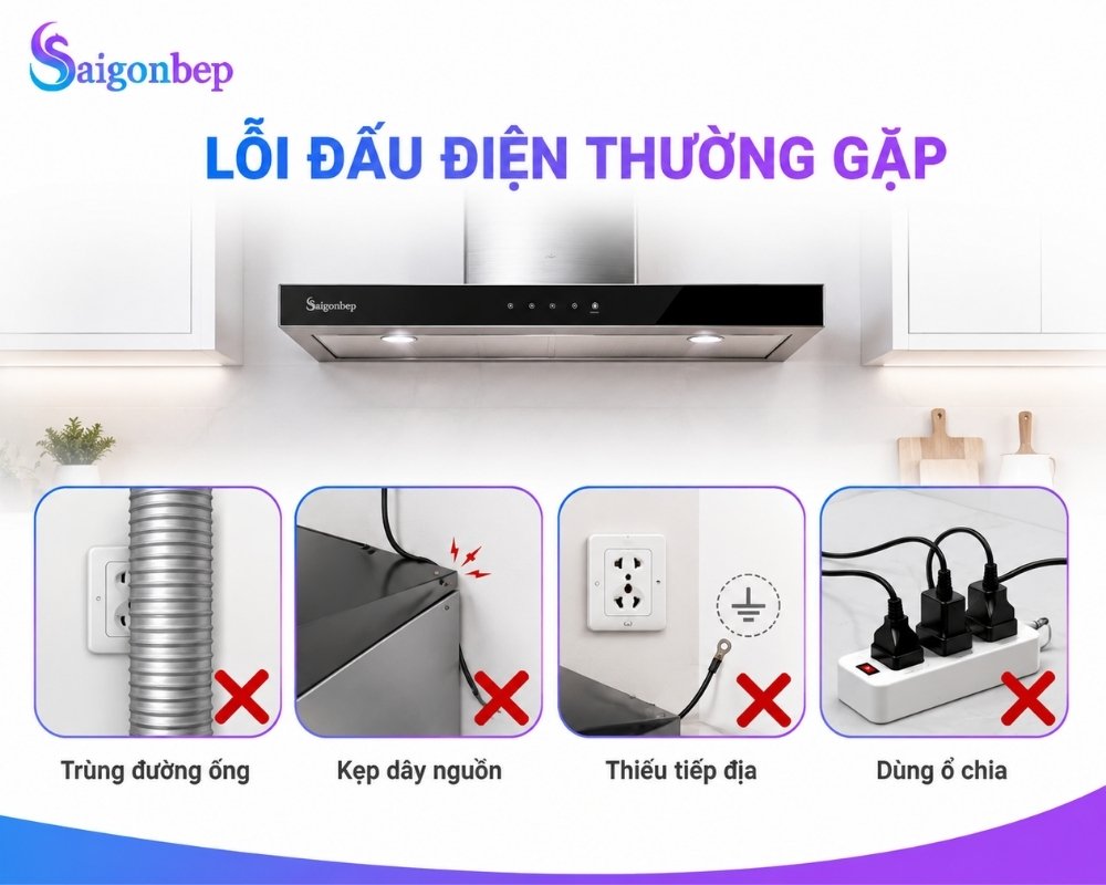 Những lỗi thường gặp của máy hút mùi