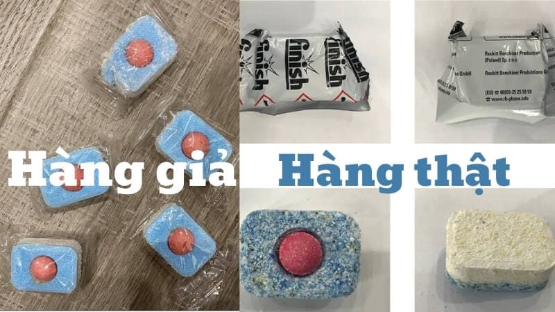 Nhận biết viên rửa chén bát Finish giả