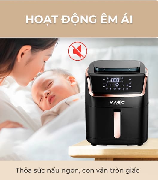 Nồi chiên nướng không dầu kết hợp hấp cao cấp Magic Eco S07 Pro