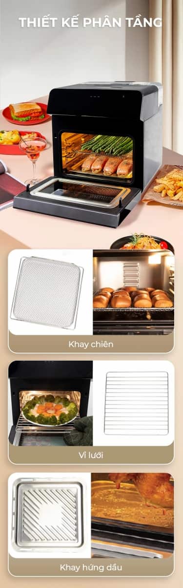 Nồi chiên nướng không dầu kết hợp nướng Magic Eco S12