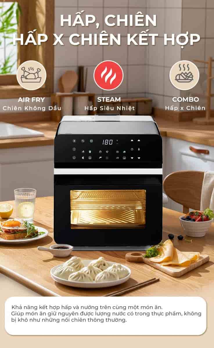 Nồi chiên nướng không dầu kết hợp nướng Magic Eco S12