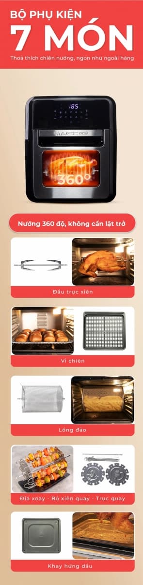 Nồi chiên nướng không dầu Magic Eco M12