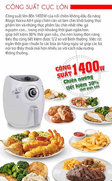 Nồi chiên nướng không dầu Magic Korea A-84