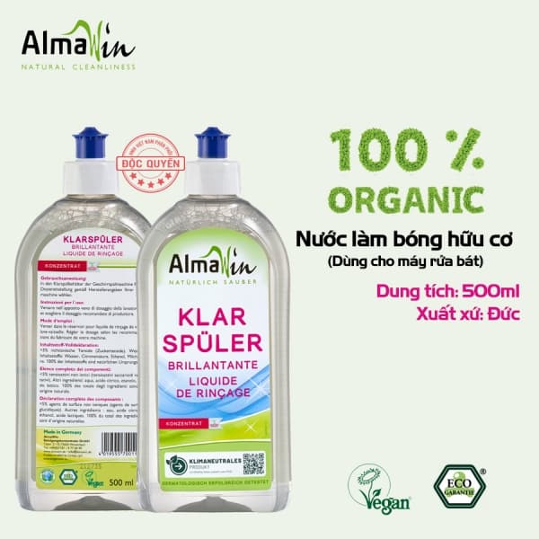 Nước làm bóng Almawin hữu cơ 500ml
