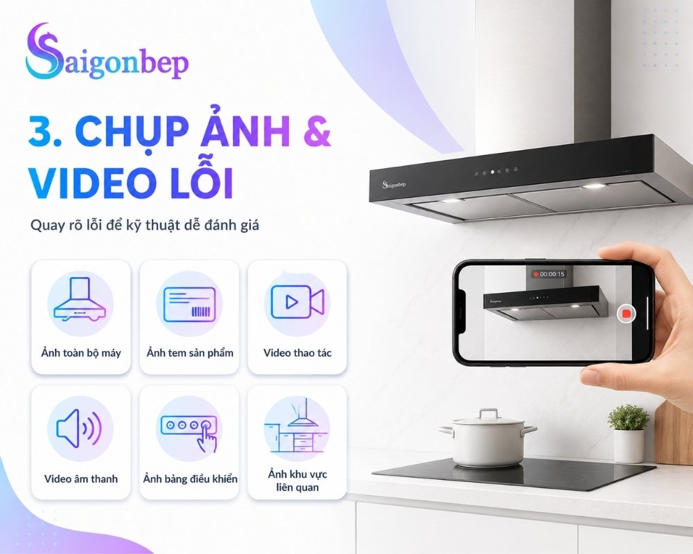 Chụp ảnh và quay phim lại tình trạng mà máy đang gặp