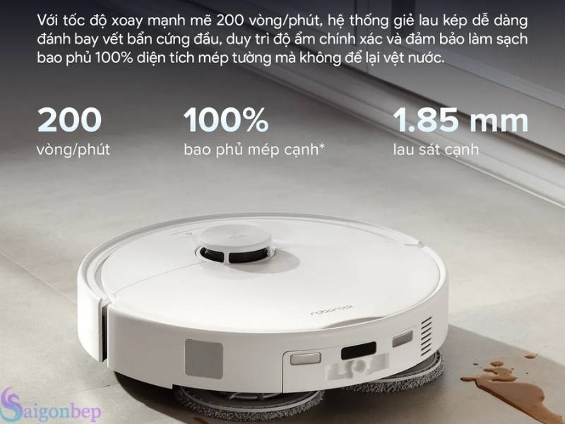 Lực hút mạnh mẽ kết hợp tốc độ xoay lớn