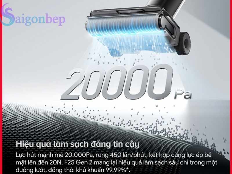 Công suất hút mạnh mẽ