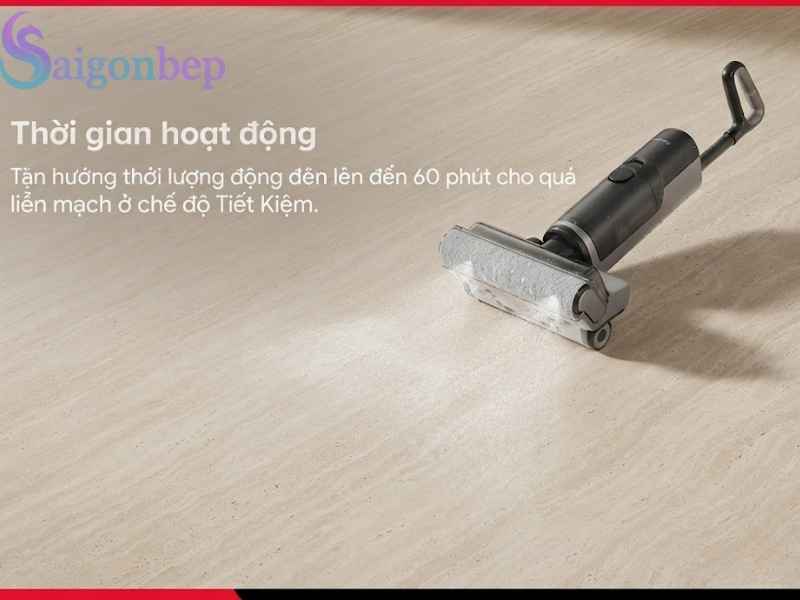 Dung lượng pin lớn đủ thời gian dọn dẹp cho nhà lớn