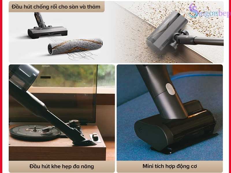 Kết hợp các loại đầu hút khác nhau dễ dàng sử dụng