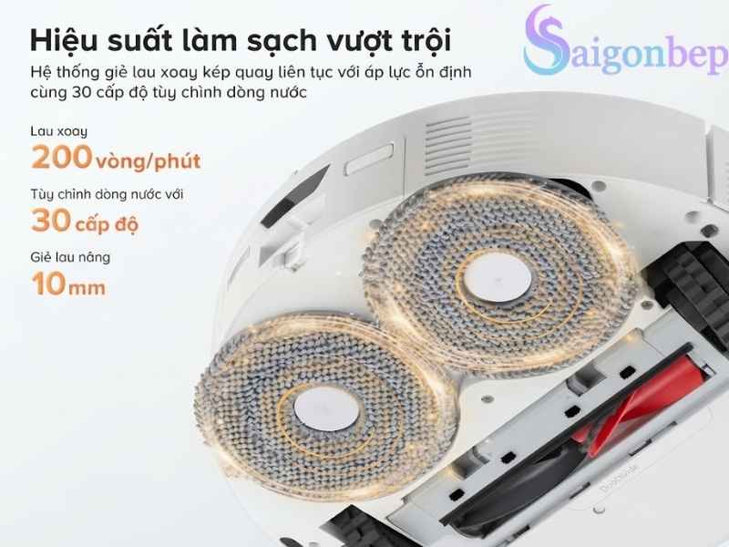 Hiệu suất làm sạch mạnh mẽ, đánh bay bụi bẩn.