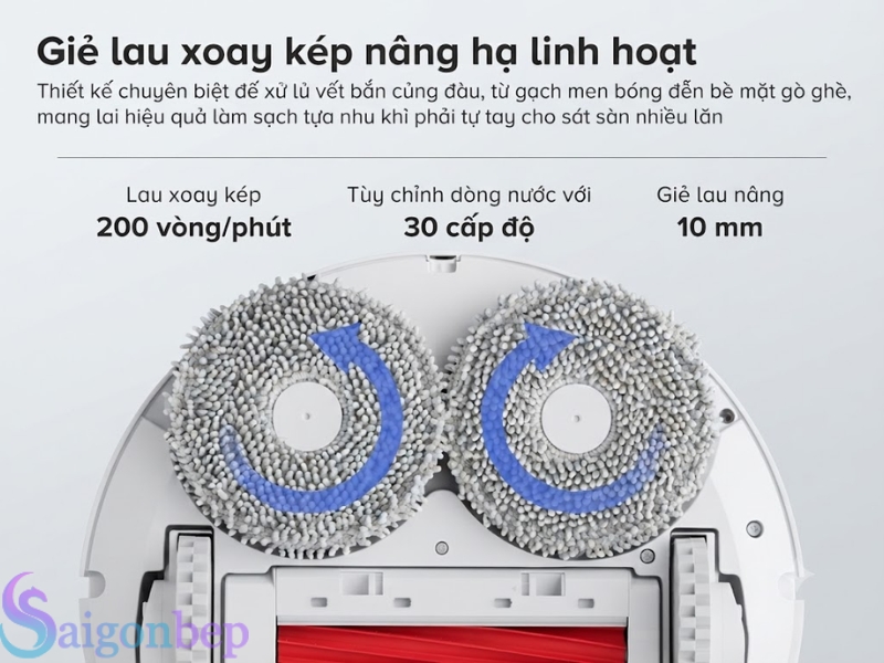 Lau xoay mạnh mẽ tuỳ chỉnh nhiều cấp độ