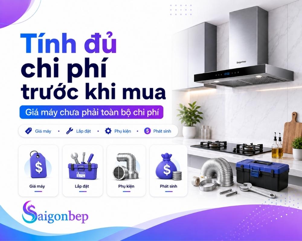 Bạn cần xác định dự toán chi phí phát sinh khi mua máy hút mùi