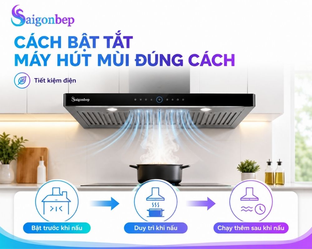 Sử dụng máy hút mùi đúng cách tiết kiệm