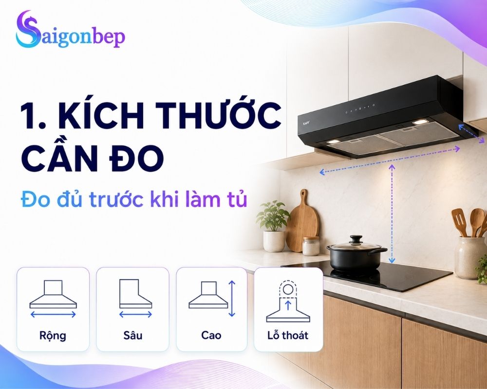 Cần lưu ý kích thước tủ trước khi lắp đặt