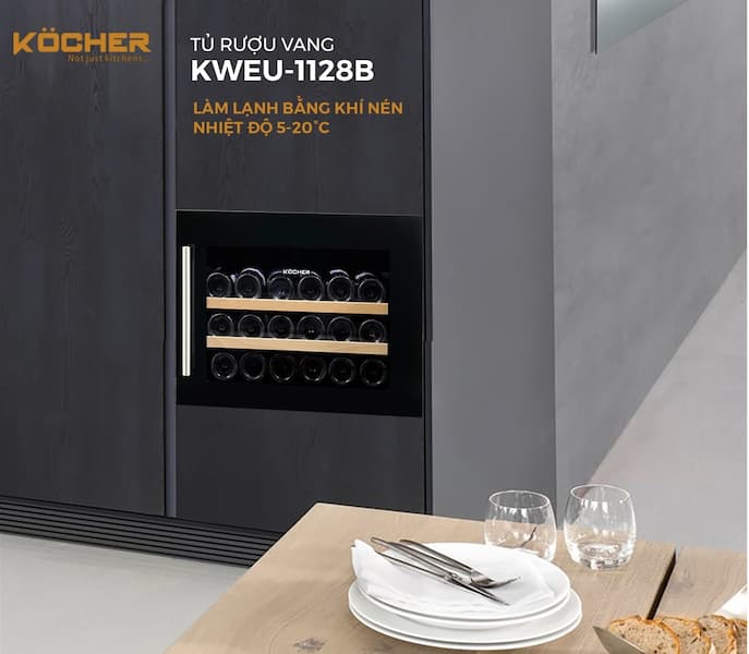 Tủ rượu vang âm tủ Kocher KWEU-1128B
