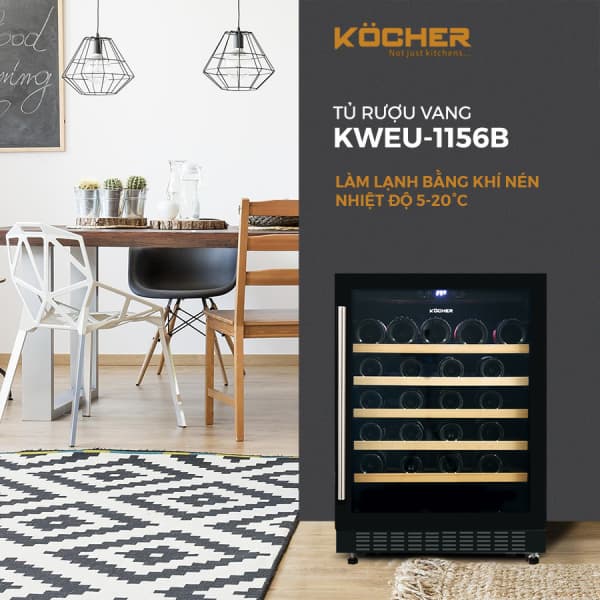 Tủ rượu vang âm tủ Kocher KWEU-1156B