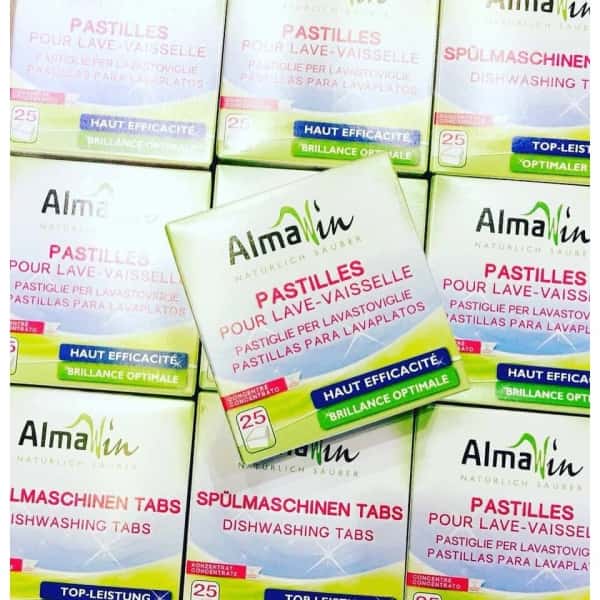 Viên rửa bát Almawin hữu cơ hương chanh 25 Viên
