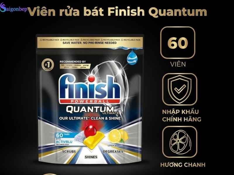 Viên rửa chén Finish Quantum Max