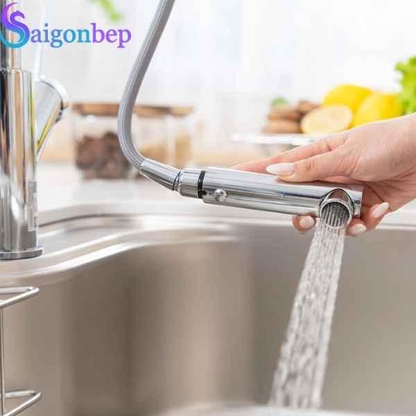 Vòi rửa bát Konox dây rút Artan Chrome