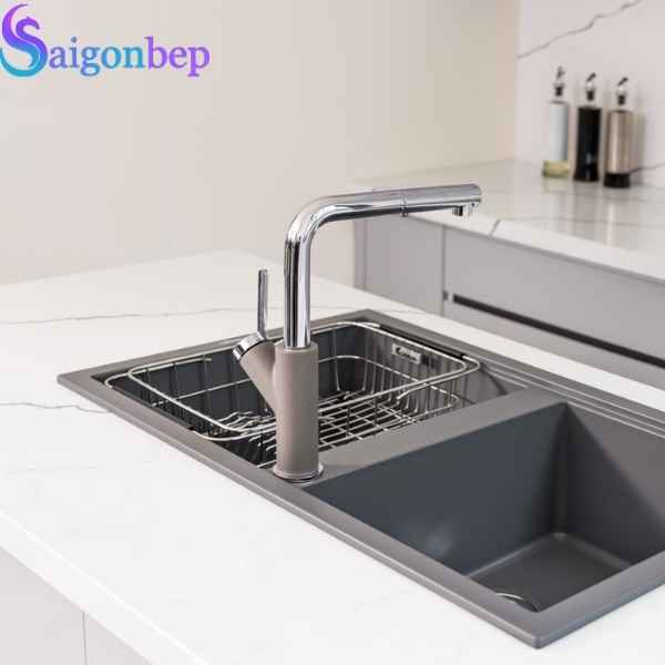 Vòi rửa bát Konox dây rút Artan Grey