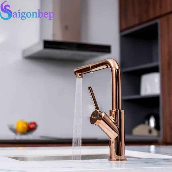 Vòi rửa bát Konox dây rút Artan Nickel