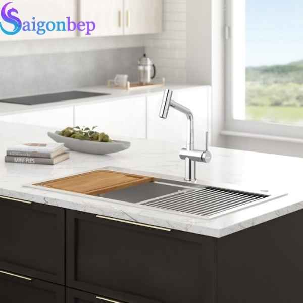 Vòi rửa bát Konox dây rút Volta Chrome