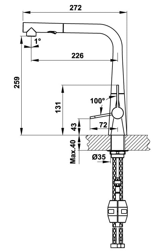 vòi rửa chén Hafale HT20-CH1P259 570.82.210