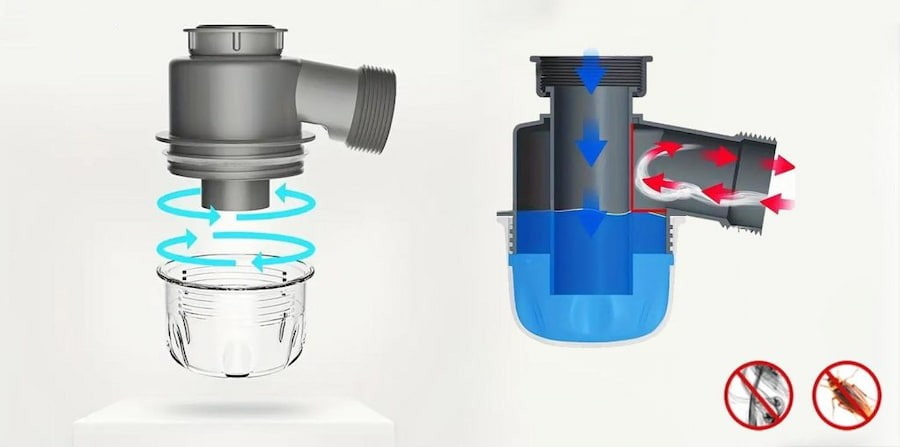 Xi phông chậu rửa bát Kluger