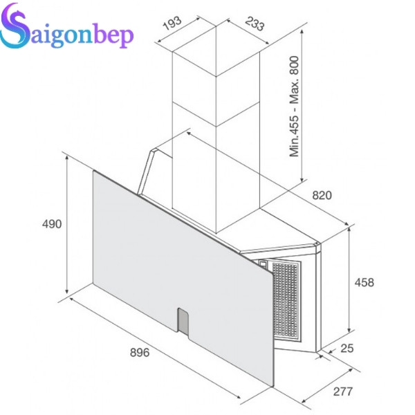 Máy hút mùi áp tường Malloca TIME K-16 BRUNO