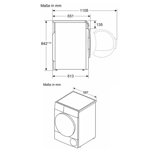 Máy sấy bơm nhiệt Bosch 9kg WQB245B40 Serie 8
