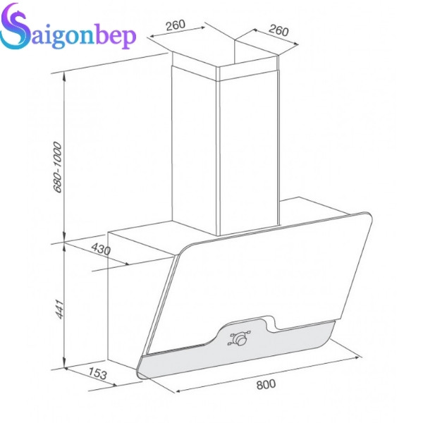 Máy hút mùi áp tường Malloca DRIVE F-152B