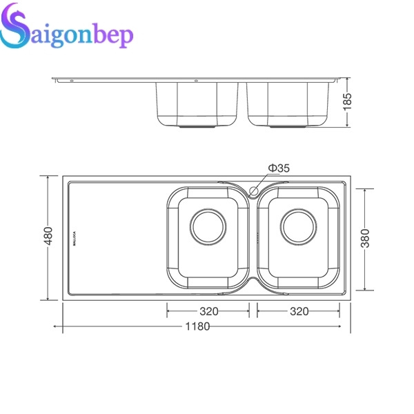 Chậu rửa chén Malloca MS 1026L
