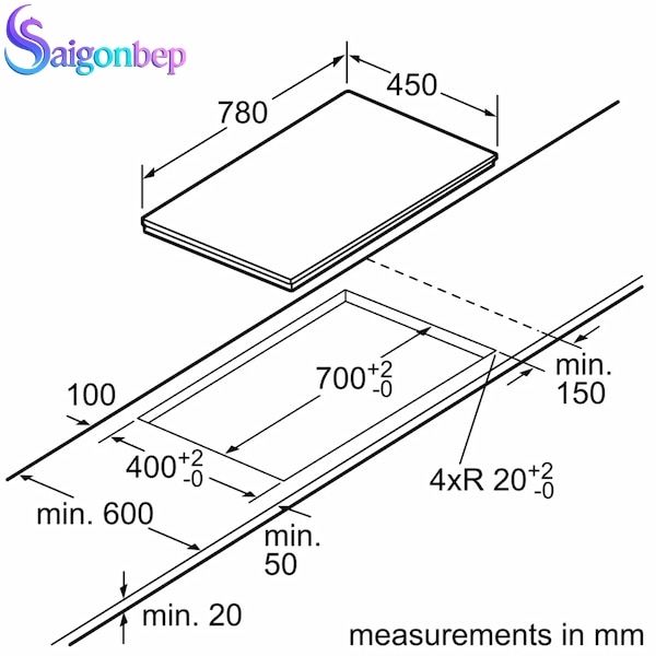 Bếp từ Bosch 2 vùng nấu PPI8256XVN Serie 8