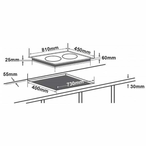 Bếp từ 3 vùng nấu Chef's EH-IH536
