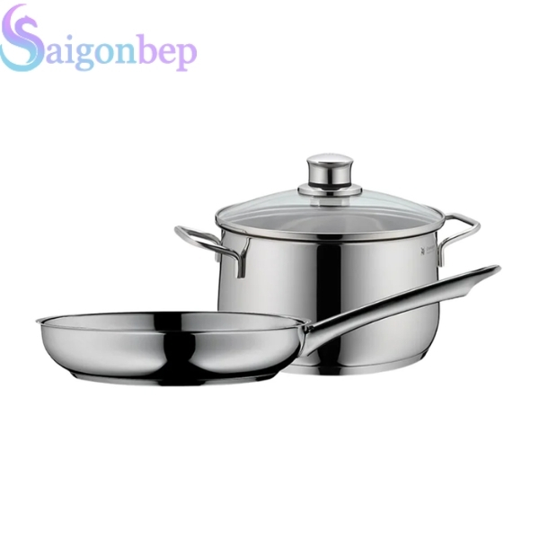 Bộ 2 Món WMF Diadem Plus (Nồi 20cm & Chảo Thép 24cm) Chuẩn Đức