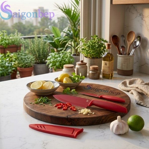 Bộ Dao Bếp 2 Chiếc WMF Touch Đỏ