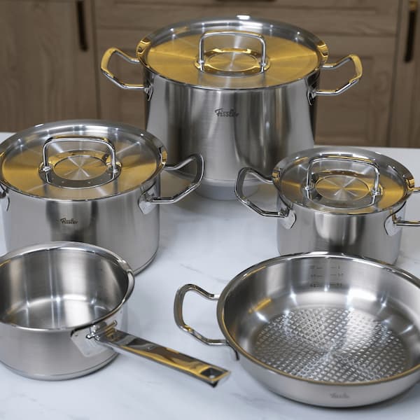 Bộ nồi Fissler Profi 5 món vung thép kèm quánh và chảo 2 quai