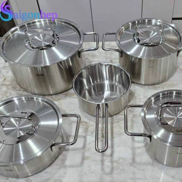 Bộ nồi Fissler Pure 5 món nắp inox có quánh