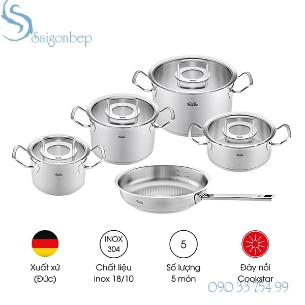 Bộ nồi từ Fissler Original Profi Collection 5 Glass có chảo