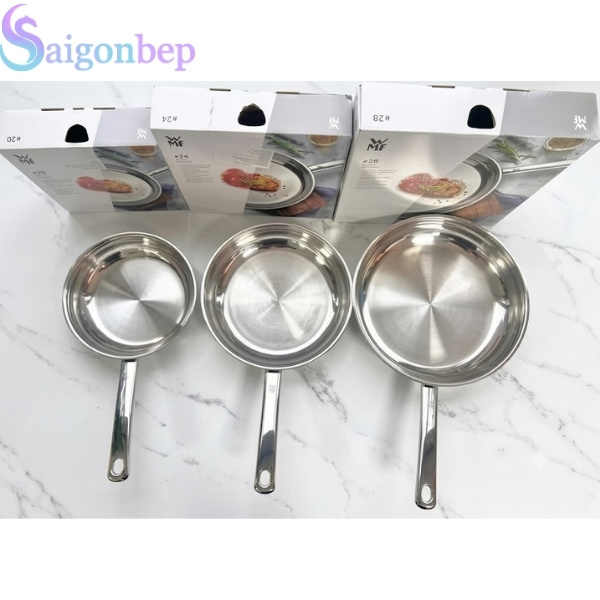 Chảo Thép WMF Profi-Pfannen 20, 24,28cm Inox 18/10, Đáy Từ TransTherm