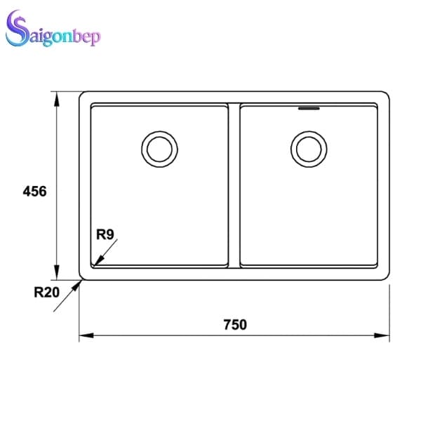 Chậu rửa đá HS20-GEN2S80 Hafele