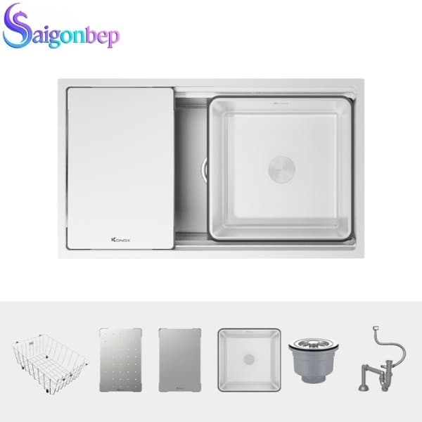 Chậu rửa bát 1 hố chống xước Konox KN7644SU Dekor
