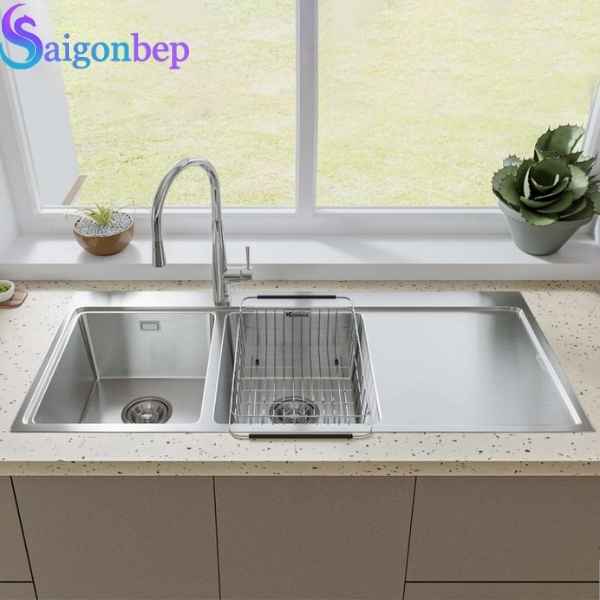 Chậu rửa bát 2 hố Konox có cánh Turkey Sink Miro 1160