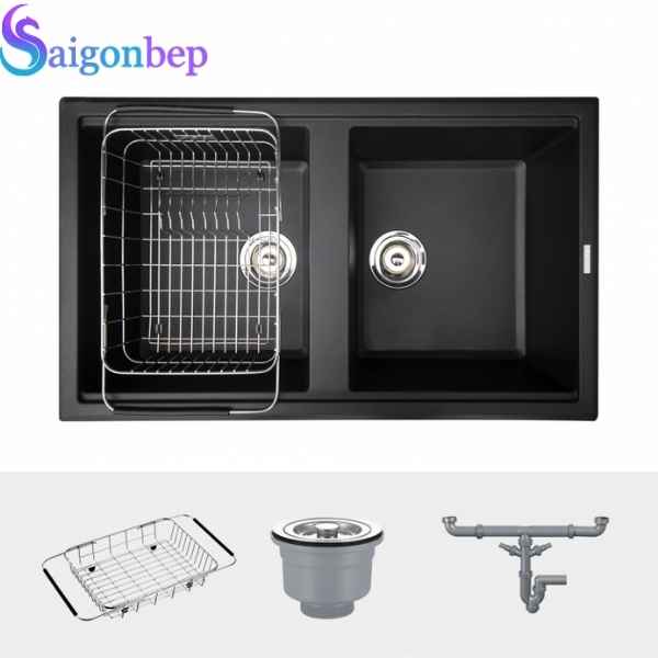Chậu rửa bát Konox Granite Sink Phoenix Smart 860 – Black