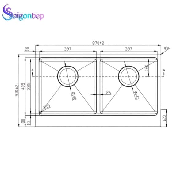 Chậu rửa bát 2 hố Konox Apron Sink KN8751DA Retta