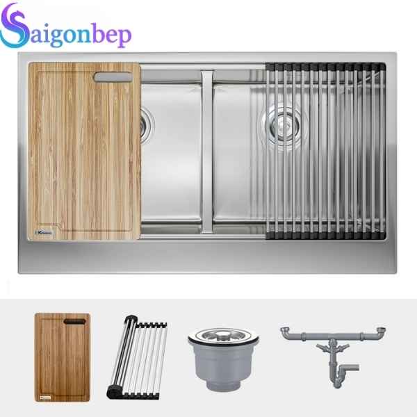Chậu rửa bát 2 hố Konox Apron Sink KN8751DA Retta
